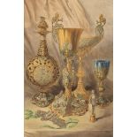 After Matthew Digby Wyatt, A set of five decorative prints of urns and tableware, to include a