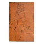 Eric Gill (1882-1940), female nude from Twenty-five Nudes, engraved wood block, signed with