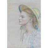 Arthur Royce Bradbury, ARWA (1892-1977), pastel, portrait of lady in hat, signed and dated 1940,