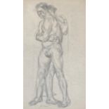 Charles McCall (1907-1989), 'The Wrestlers', pencil study, signed circa 1933, 37x21.5cm