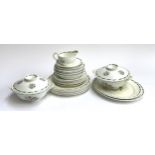 A Susie Cooper 'Fragrance' part dinner service to include tureens, meat plates, dinner plates etc (