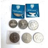 A small quantity of commemorative coins to include silver wedding anniversary (2), Charles and Diana