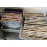Two crates of various vinyl LPs