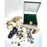 A mixed lot to include 925 silver earrings; gold tone clip on earrings marked 'F'; 925 silver