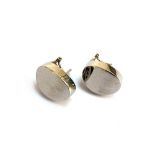 A pair of 18ct white gold modernist earrings, approx. 8.4g