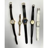 Five wristwatches, Pierre Cardin, two Avia Incabloc watches, Lorus, and a Reflex