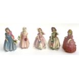 Five Royal Doulton figurines, Babie (2), Rose, Tinklebell and Wendy, the tallest 13cmH