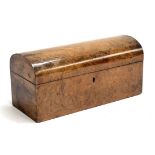 A 19th century domed walnut veneer box, 31cmW