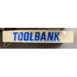 A Toolbank light up advertising shop display sign, 100cmW