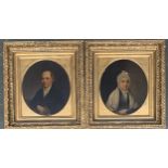Early 19th century English school, a pair of portraits, indistinctly inscribed (to labels verso),