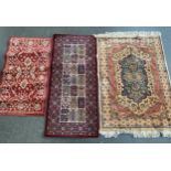 Three small modern rugs, the largest 175x121cm