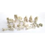 A small quantity of white glazed china animal figurines