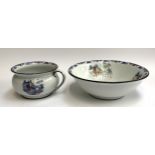 A Lawleys wash bowl and jug with pagoda design, the bowl 38cmD