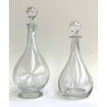 A Baccarat France crystal decanter, 30cmH; together with a Val Saint Lambert crystal decanter, 25cmH