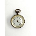 A Swiss c1900 mother of pearl pocket watch, the face approx. 2cmD