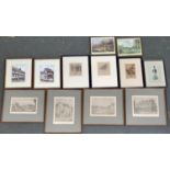 A mixed lot of various pictures and prints of buildings, some published by the Haster gallery etc