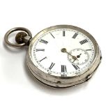 A 800 silver open faced top wind pocket watch (af), approx 46mm