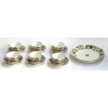 A set of Crown Staffordshire teacups (6), saucers (6) and plates (2) with floral pattern
