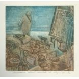 Alyson Hunter (born 1948), 'Inverness Street Market', colour etching, signed with title in pencil to