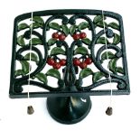 A cast iron cookery book stand, 25cmW
