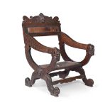 A 17th century style walnut armchair, late 19th century. 60x61x84cmH Provenance: By family repute