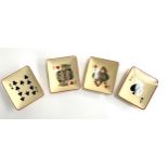 Four Carltonware playing card pin dishes, one af, each 9x8.5cm