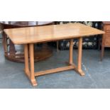 Reynolds of Ludlow, a blond oak refectory style table, 137x76x73cm