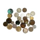 A quantity of coins to include Saxony Germany Friedrich August II silver coin, 1752, some pre 1947