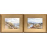 F. Slade, a pair of early 20th century watercolour landscapes, 27x37cm
