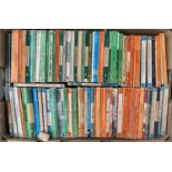 A box of Penguin paperback books to include Gibbons, Maugham, Durrell, Laurie Lee, Balzac, C S