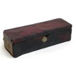 A small leather clad tinder box, H Rodricues, 42 Piccadilly, 15cmW