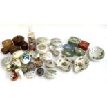 A collection of mainly trinket pots to include Capodimonte bisque; Wedwood jasperware; Palissy;