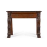 A late Victorian or Edwardian carved oak side table in antiquarian taste late 19th or early 20th