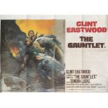 The Gauntlet (1977), starring Clint Eastwood, British quad film poster featuring Frank Frazetta,