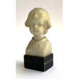 Hans Dietrich (Austrian, b.1868) an early 20th century marble bust of a child, on marble plinth,