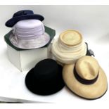 A number of ladies hats to include Cappelli Condici and 4 hat boxes
