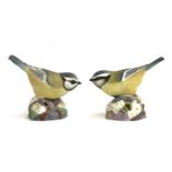 A pair of Royal Worcester blue tits, number 3199