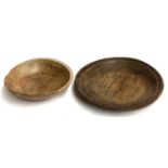 Two 19th century turned wood bowls, approx. 36cmD and 48cmD