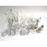 A mixed lot of glass to include Edinburgh crystal vase, two glass dressing table bottles