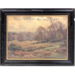 Late 19th/early 20th century, Autumnal British landscape (some damage), oil on canvas, 26x36cm