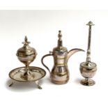Three silver items in Eastern style, by William Comyns & Sons Ltd, London 1981, to include a