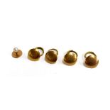Four 9ct gold cufflinks, gross weight approx. 5.8g; together with a single yellow metal and pearl