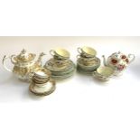 A Copeland Spode 'Royal Jasmin' part tea service, together with a Coalport teapot and tea wares