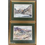 A pair of 20th century watercolour Scottish landscapes, each 27x37cm