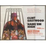 Hang 'Em High (1968), starring Clint Eastwood, British quad film poster, no pin holes, 76x102cm