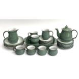 A Denby 'Regency Green' stoneware part dinner service, to include coffee pot, milk jug, plates etc