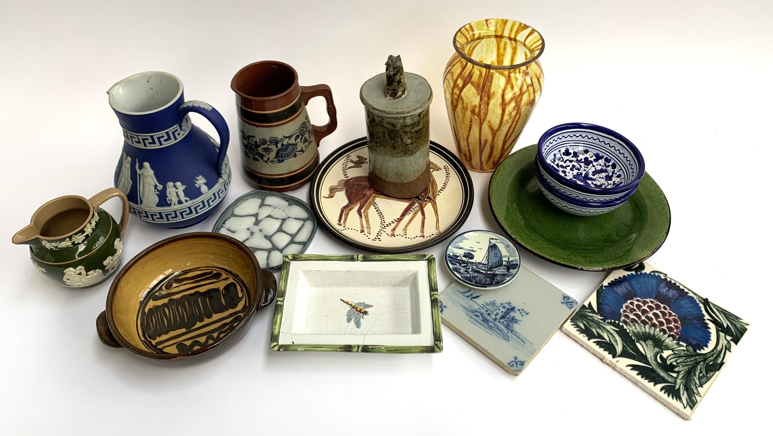 A mixed lot of ceramics to include Alexander Sharp (b.1918, student of Bernard Leach) studio pottery