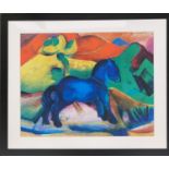 After Franz Marc, 'Little Blue Horse', and 'Fox', each 49x63cm