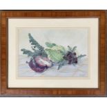 Jean Slade, still life of red cabbage and cauliflower, watercolour, signed and dated 1994, 22x31.5cm