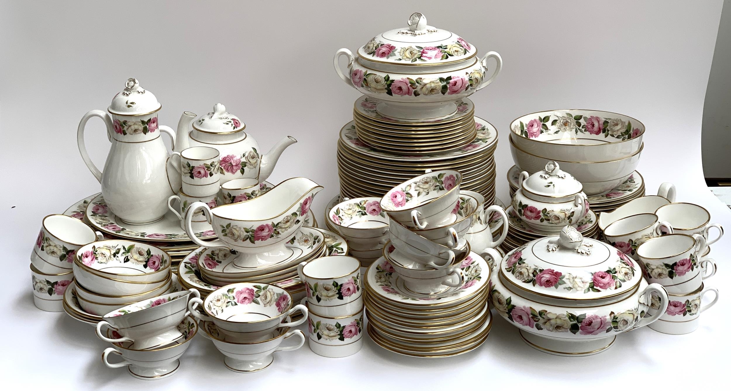 A Royal Worcester 'Royal Garden' dinner service, approx. 126 pieces, comprising tureens, teapot,